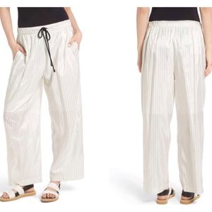 J KOO Pinstripe Trousers